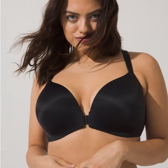 SOMA ENBLISS LUXE Front-Close Lace-Back Bra BLACK 36DDD 36F racer cross - Picture 2 of 4